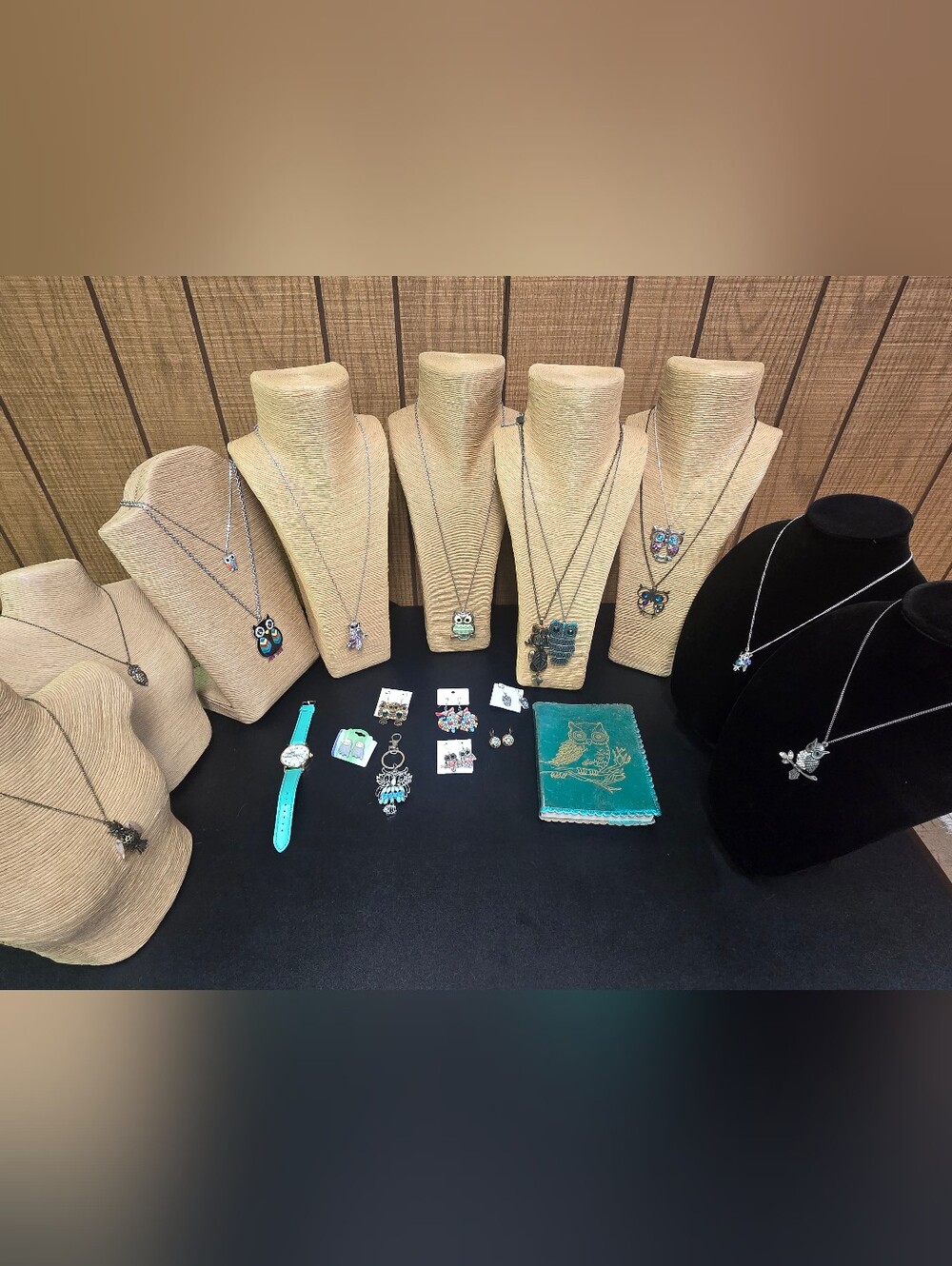 Owl Themed Lot - Necklaces, Earrings, Watch, Journal, And Keychain